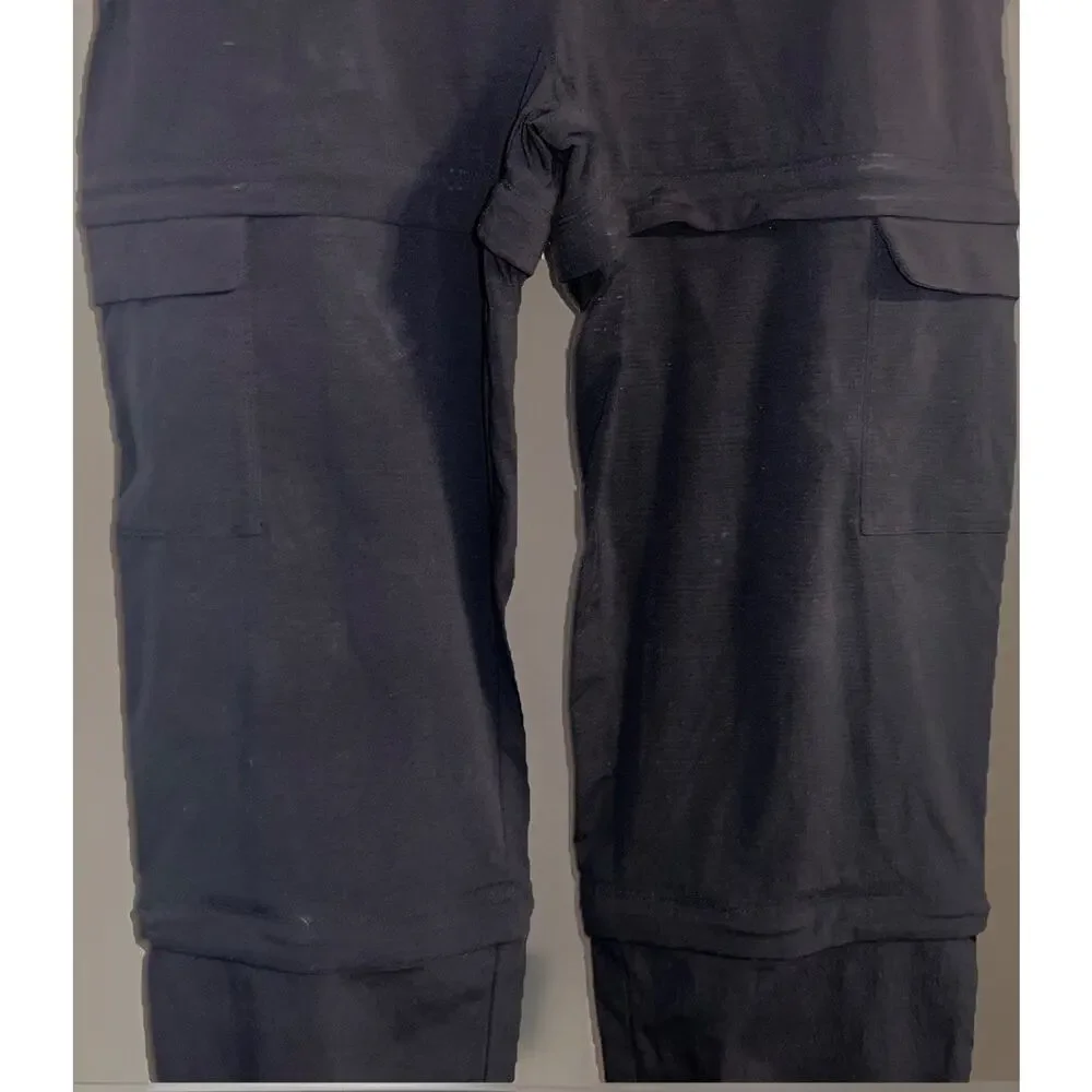 Athleta Hiking Pants Zip Off Legs Nylon Women Black Size 16 Utility Work Cargo - Picture 3 of 10